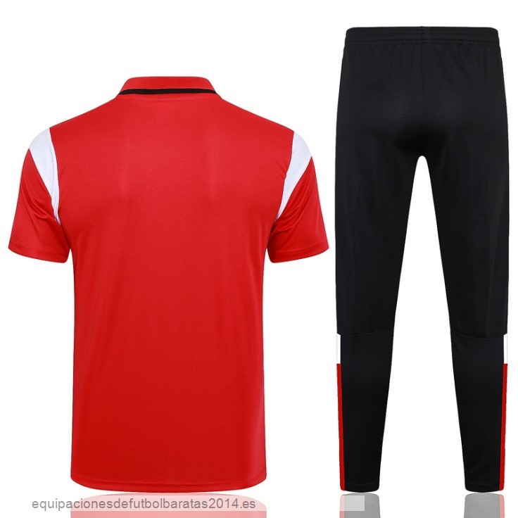 Nuevo Conjunto Completo Polo AC Milan 23/24 Rojo Blanco Negro Baratas